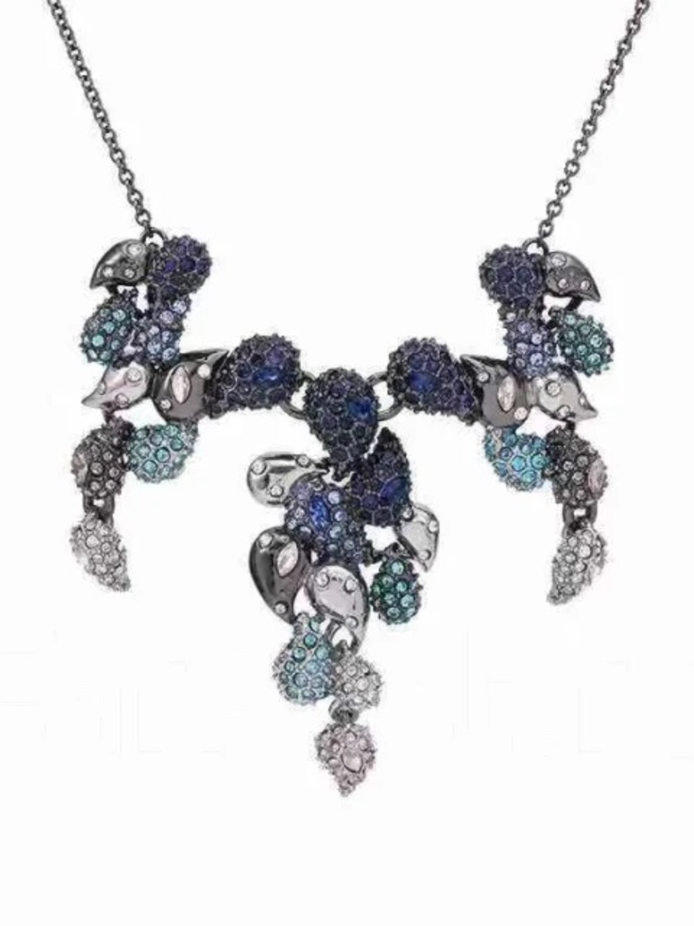 Alexis Bittar Crystal Ombré Paisley Bib Necklace